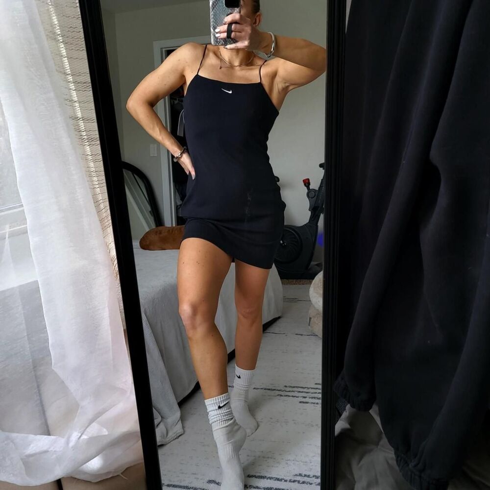 NWT NIKE CHILL KNIT women's tight fit mini-rib mini dress